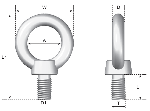 eye bolt with collar 304